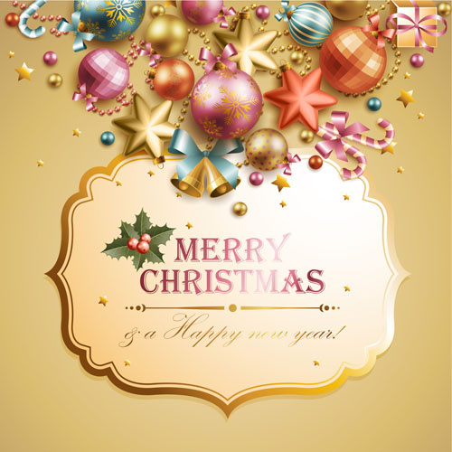 different xmas decorations vector 