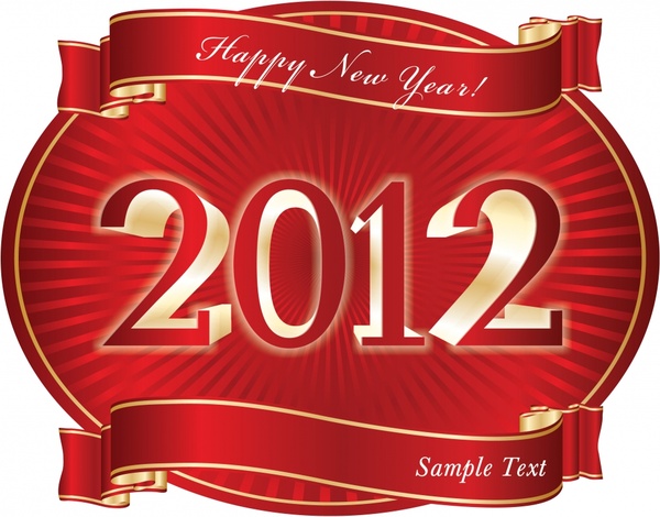 2012 calendar decorative template elegant ribbon number sketch