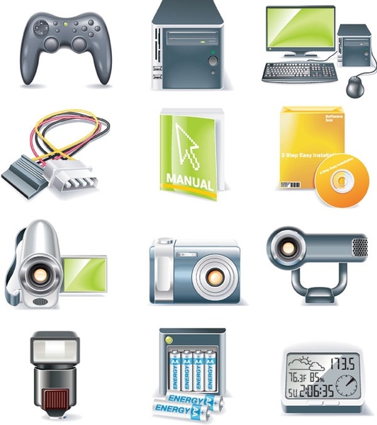 digital equipment icon vector 2