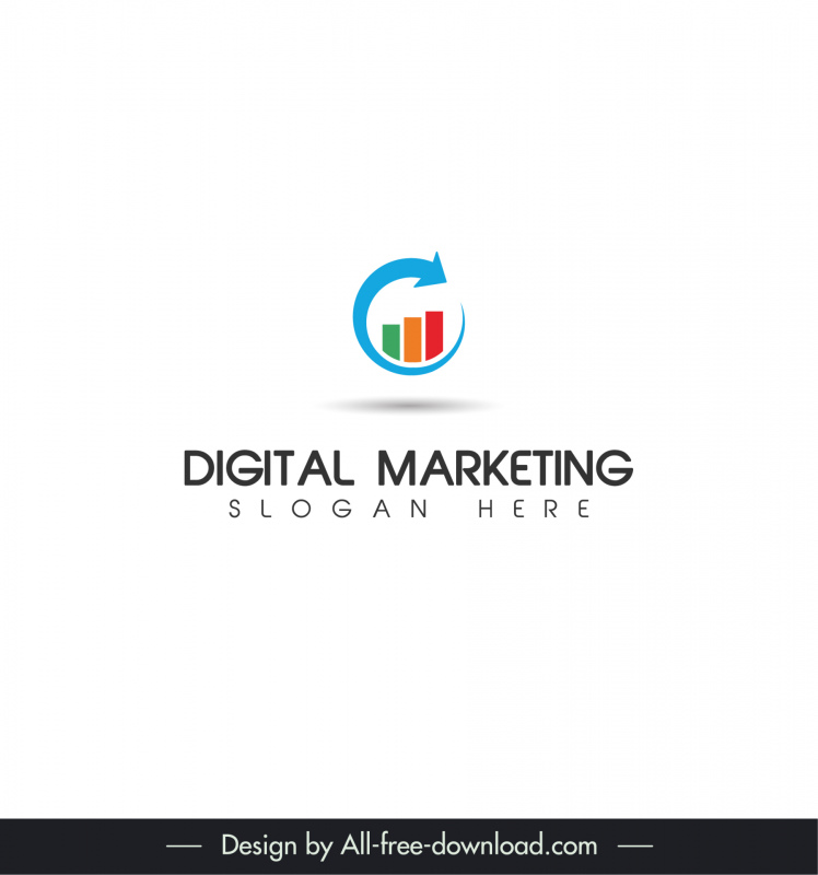 digital marketing logo modern flat chart arrow