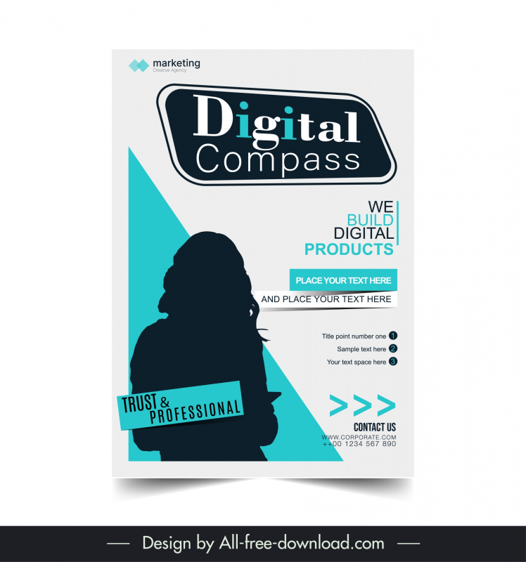 digital marketing poster template elegant silhouette woman