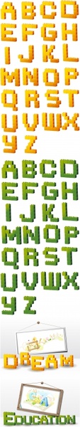 education background templates capital letter alphabets decor