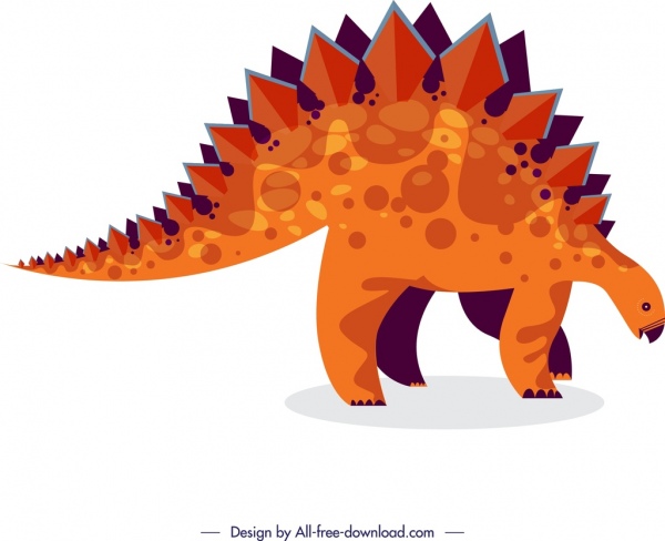 dinosaur background stegosaurus icon colored cartoon sketch