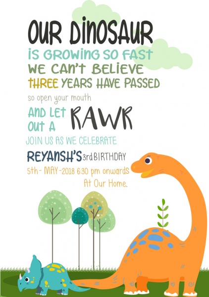 dinosaur birthday invite