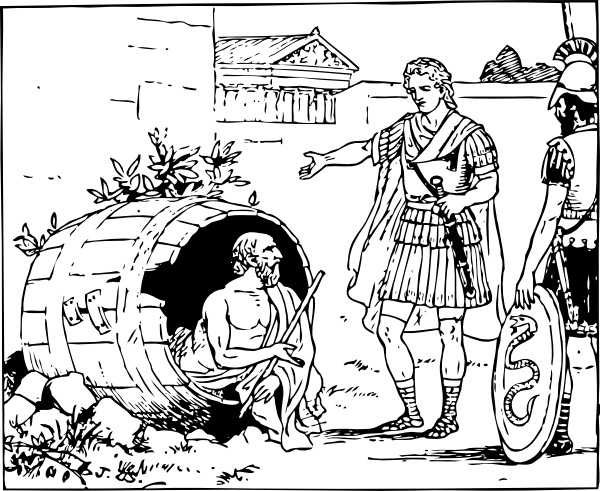 Diogenes And Alexander clip art 