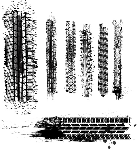 Dirty tyre tracks 