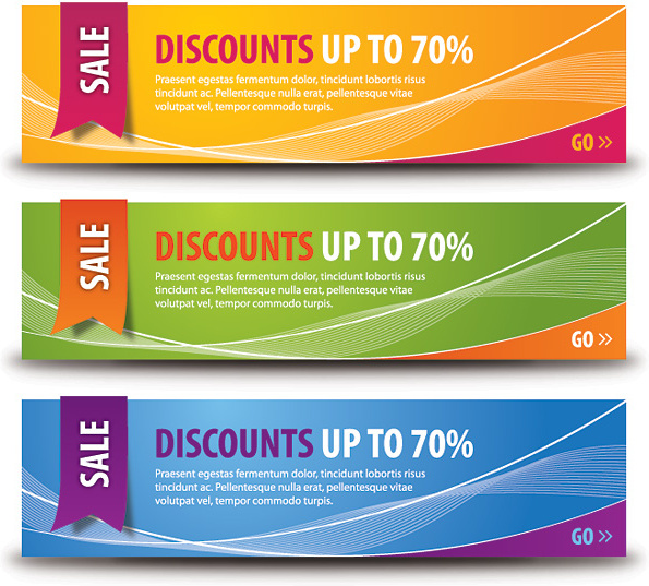discount banners vector graphic