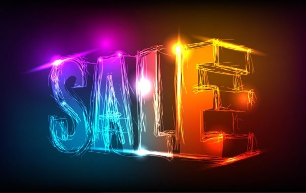 discount gorgeous neon background 03 vector