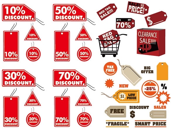 discount sales tag vector