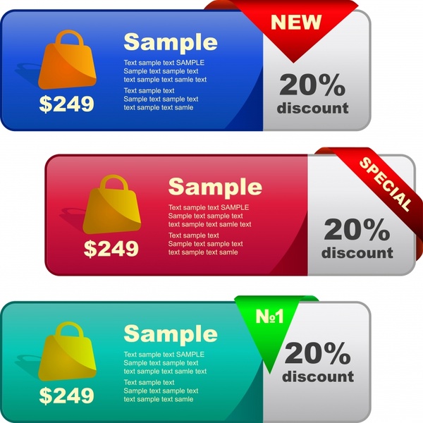 sale tags template modern colored horizontal design