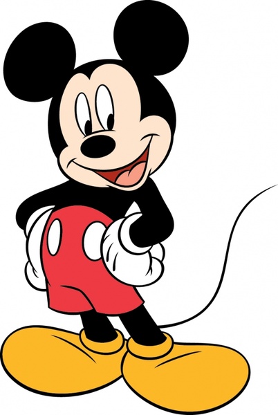 Mickey mouse icon colorful cartoon character Free vector in ...