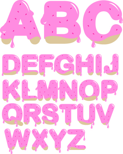diverse alphabet elements vector art 