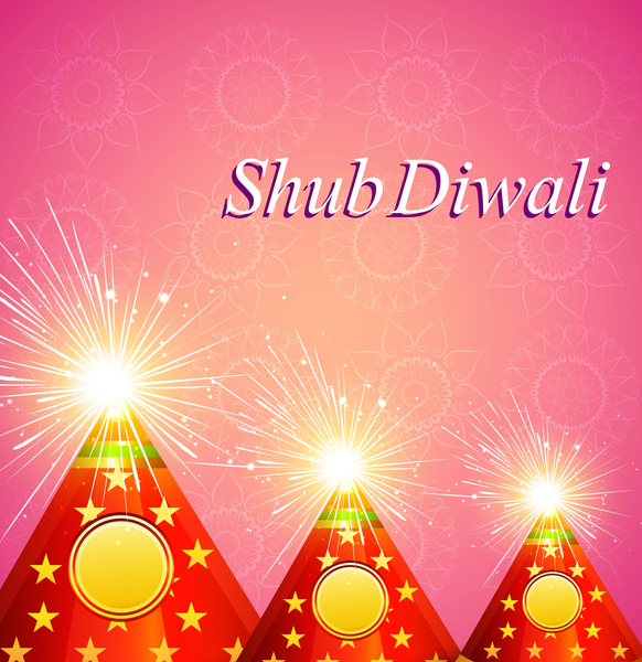 diwali crackers hindu festival bright colorful vector design