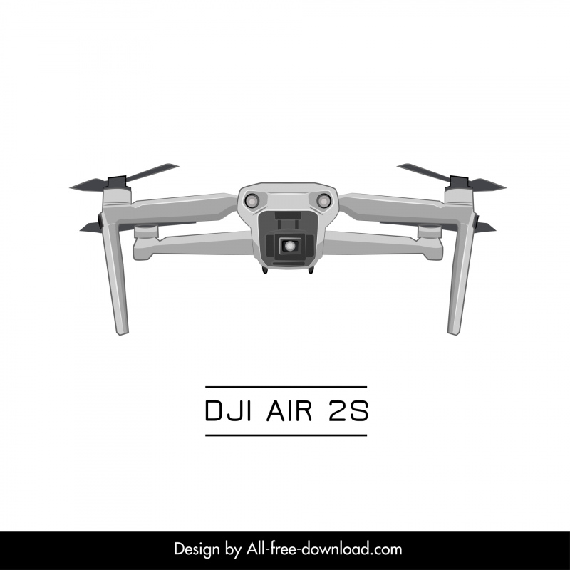 dji air 2s drone flycam design element 3d symmetric front view 
