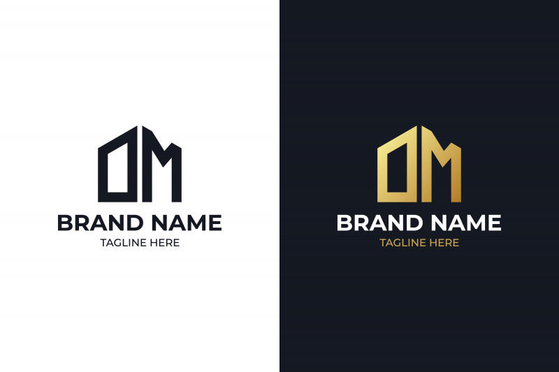  dm estate logo template elegant modern contrast 