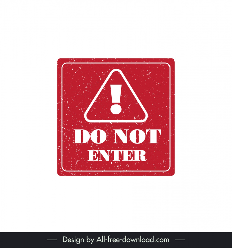 do not enter sign template flat triangle exclamation decor