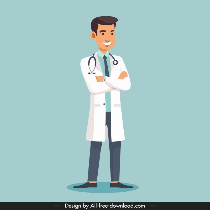 doctor design elements dynamic cartoon character   