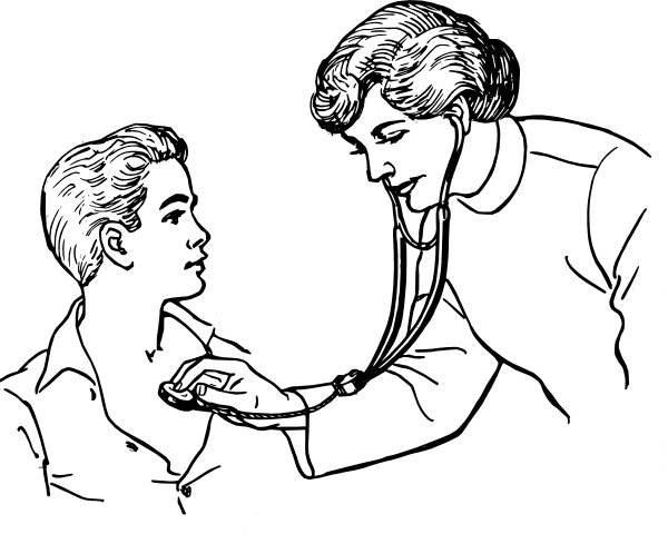 One single line drawing of young male doctor Vector Image