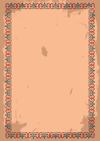 document border design red green classical repeating pattern