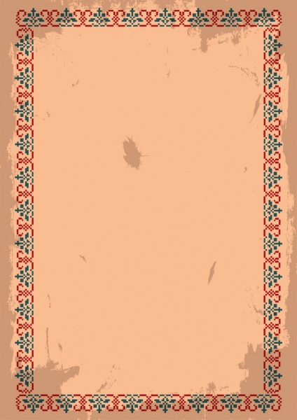 document border design red green classical repeating pattern 