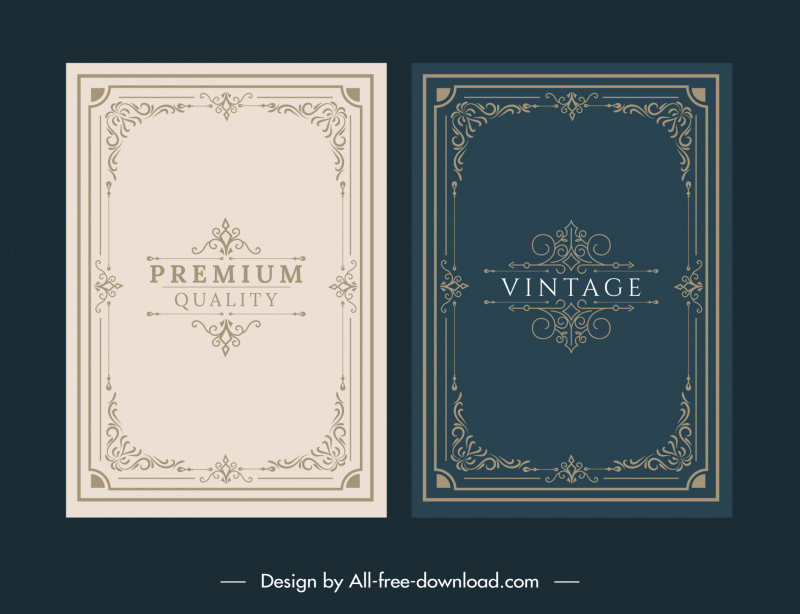 document cover templates elegant vintage frames symmetry