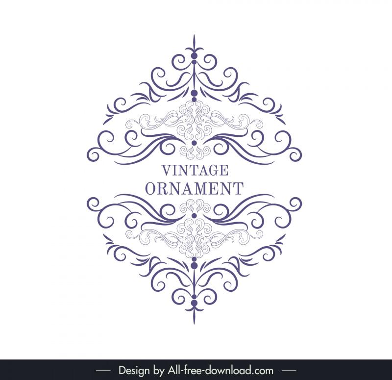 document decor elements elegant handdrawn symmetry 