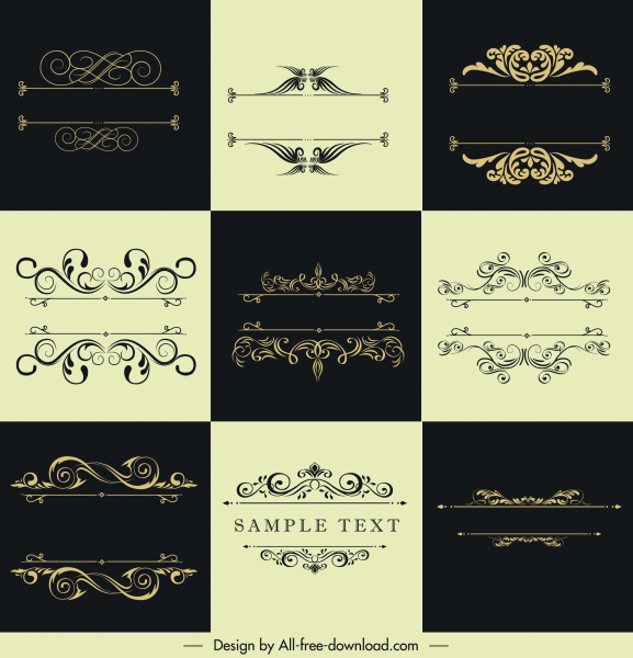document decorative templates european classic elegant symmetric curves