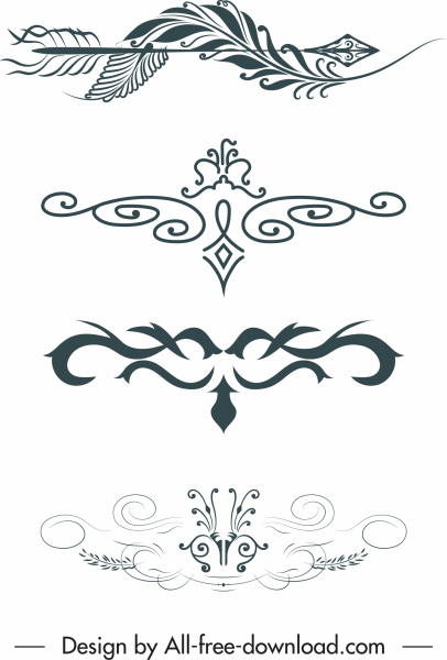 document decorative templates symmetric elegant retro sketch