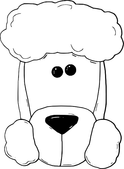 Dogface3_outline clip art 