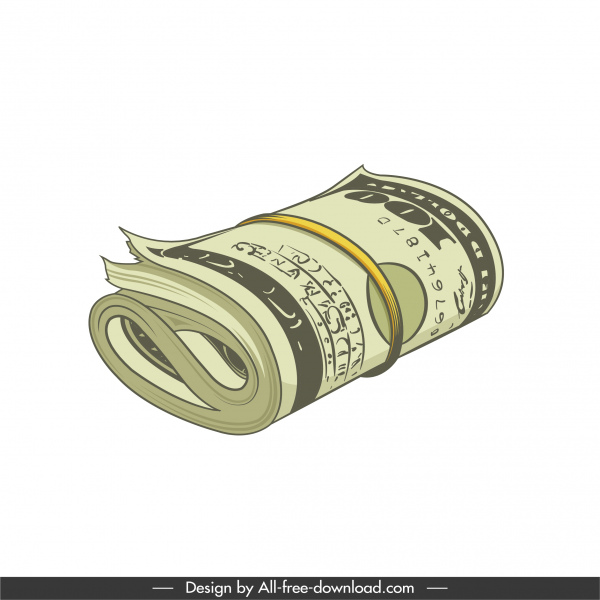 dollar money icon 3d sketch