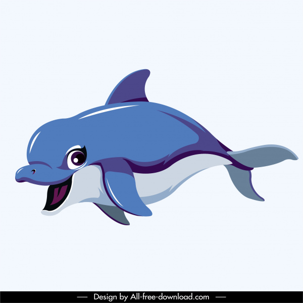 dolphin icon dynamic design cute cartoon sketch
