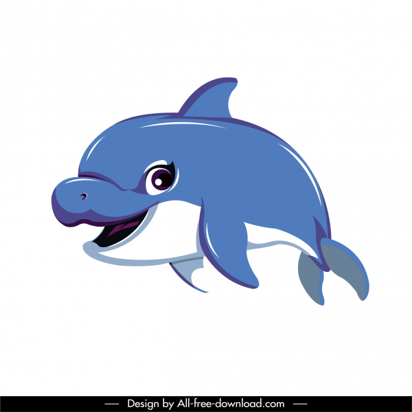 dolphin icon dynamic sketch cute cartoon character