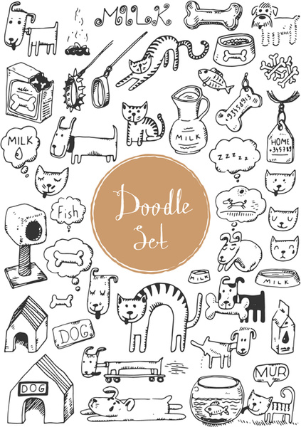 doodle vector set 