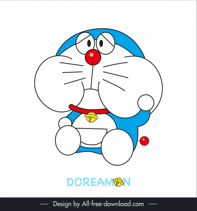 doreamon character icon funny cartoon sketch