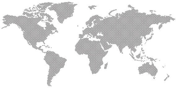 Dotted World Map Vector 