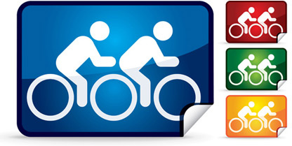 double bike icon vector