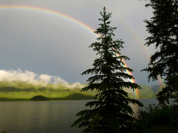 double rainbow canim lake