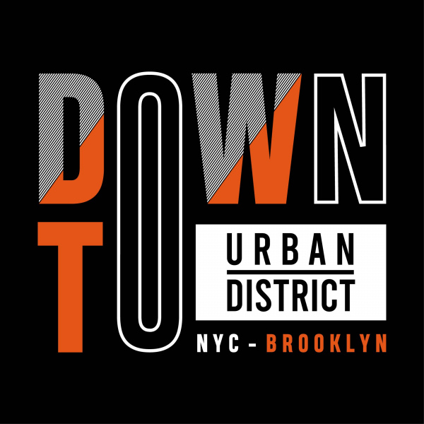 downtown typography tshirt graphics vectors