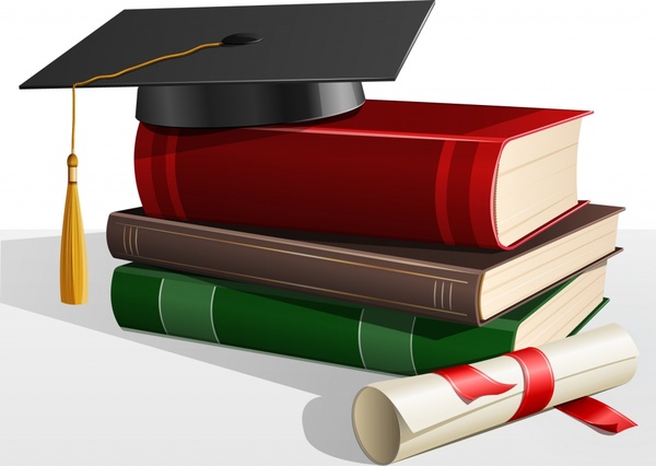 graduation background educational elements modern 3d realistic design