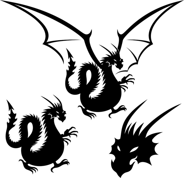 dragon tattoo element vector