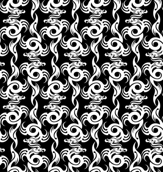 dragonshaped pattern 01 vector