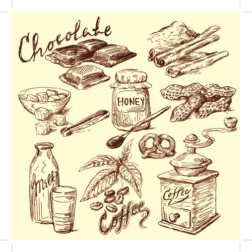 Food drawings illustrations vectors newest