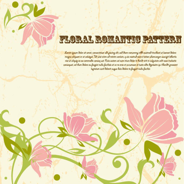 drawing romantic floral vector background
