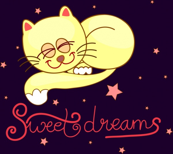 dream background cute cat icon cartoon design