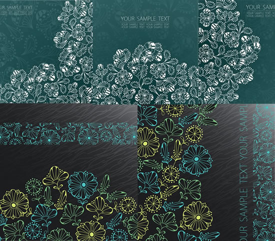 dream flower pattern background art vector