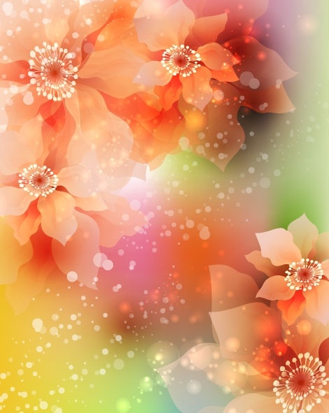 dream flowers vector background 3