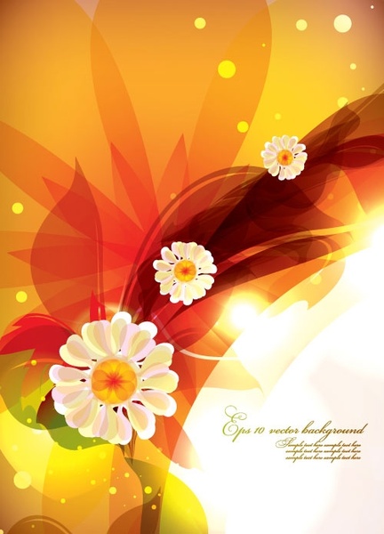 dream of flowers vector background 5