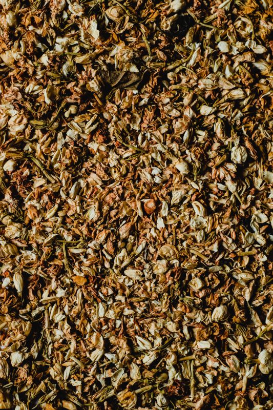 dried jasmine ingredients backdrop contrast classic 