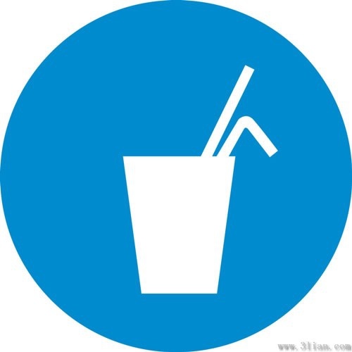 drinks icons vector blue background