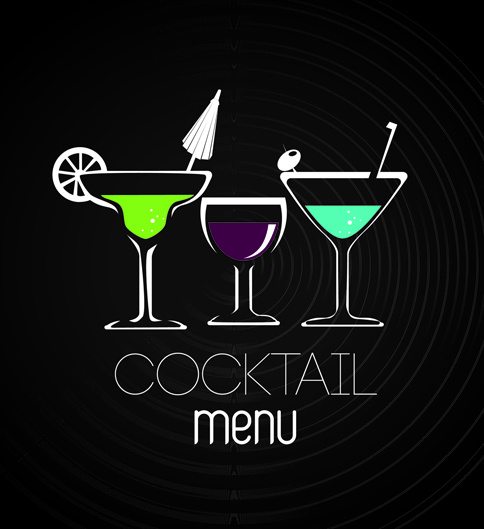 drinks restaurant menu cover vector
